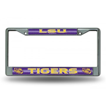 LSU Tigers Glitter Chrome License Plate Frame  